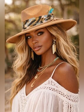 Boho Western Wide Brim Hat